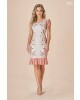 Vestido Estampado Barra Plissada D'Azul