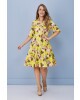 Vestido Floral com Botões Amarelo Tatá Martello