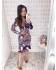 Vestido Geométrico Azul Boutique K 