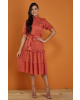 Vestido Gola Alta Terracota Tatá Martello