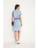 Vestido Jeans Detalhe Transpassado Laura Rosa