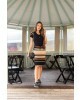 Vestido Listrado com Botões Laranja Maria Amore 