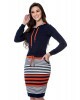 Vestido Listrado com Capuz Azul Hapuk 