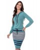 Vestido Listrado com Capuz Verde Hapuk