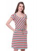 Vestido Listrado com Cordão Laranja Hapuk