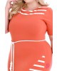 Vestido Listrado com Cordão Laranja Plus Sol da Terra
