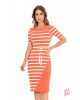 Vestido Listrado com Cordão Laranja Sol da Terra
