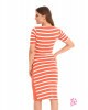 Vestido Listrado com Cordão Laranja Sol da Terra