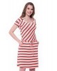 Vestido Listrado com Cordão Rosa Hapuk