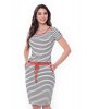 Vestido Listras Detalhe Marrom Hapuk