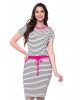Vestido Listras Detalhe Pink Hapuk 