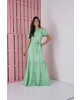 Vestido Longo com Babado Verde Tata Martello