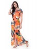 Vestido Longo com Botões Laranja Hapuk