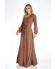 Vestido Longo com Fendas Marrom Via Tolentino