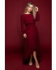 Vestido Longo com Babados Bordô Via Tolentino 