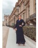 Vestido Longo em Lese Azul-Marinho Joyaly