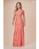 Vestido Longo em Renda Coral D'azul 