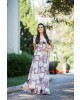 Vestido Longo Estampado Bege Maria Amore