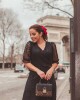 Vestido Longo Transpassado Preto Joyaly