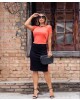 Vestido Malha Canelada Laranja