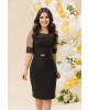Vestido Manga Tule Preto Bella Herança