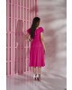 Vestido Midi com Babado Pink Tatá Martello 