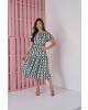 Vestido Midi com Babado Verde Tatá Martello 