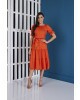 Vestido Midi com Faixa Laranja Tatá Martello