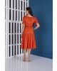 Vestido Midi com Faixa Laranja Tatá Martello