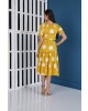 Vestido Midi com Faixa Poá Amarelo Tatá Martello 