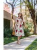 Vestido Midi com Pregas Maria Amore