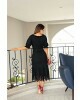 Vestido Midi com Renda Preto Kauly