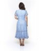 Vestido Midi em Renda Azul Sol da Terra