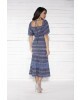 Vestido Midi Listrado Azul Fasciniu's