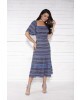 Vestido Midi Listrado Azul Fasciniu's