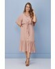 Vestido Midi com Amarração Nude Tatá Martello