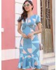 Vestido Peplum Azul Maria Amore