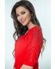 Vestido Pied de Poule Vermelho Hapuk 