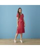 Vestido Pipoquinha com Faixa Vermelho Tatá Martello