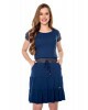 Vestido Recortes Franzidos Azul Hapuk