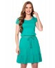 Vestido Recortes Franzidos Verde Ha