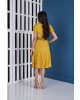 Vestido Transpassado com Babados Mostarda Tatá Martello