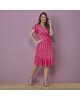 Vestido Transpassado com Listra Pink Tatá Martello