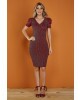 Vestido Transpassado em Lurex Vermelho Tata Martello