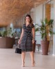 Vestido Transpassado Listrado Boutique K