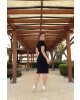 Vestido Tubinho com Recorte Preto Luciana Pais
