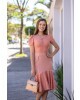 Vestido Tubinho Peplum Salmão Maria Amore