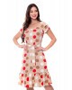  Vestido em Viscose Poá Bege Hapuk