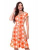 Vestido em Viscose Poá Laranja Hapuk 
