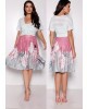Conjunto Saia Estampada Rosa Fasciniu's 